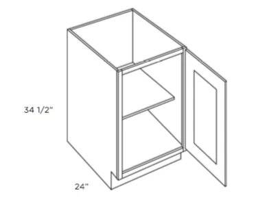 Pacific Shaker Base Cabinet 18 Inch Full Height