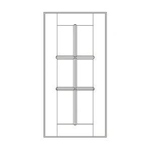 Rustic Walnut Diagonal Mullion Glass Door - 24 Inch Wide x 30 Inch High