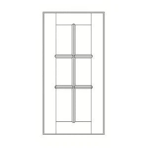 Newport White Diagonal Mullion Glass Door - 24 Inch Wide x 42 Inch High