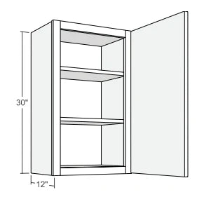 Large Double Door Mojave Shaker Wall Cabinet - 33 Inch Wide x 30 Inch High