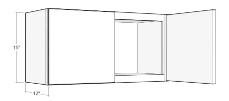 Classic Gray Shaker Horizontal Overhead Wall Cabinet - 36 Inch Wide x 15 Inch High