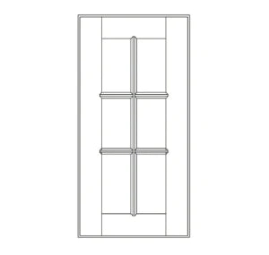 Rustic Walnut Mullion Glass Door - 15 Inch Wide x 42 Inch High