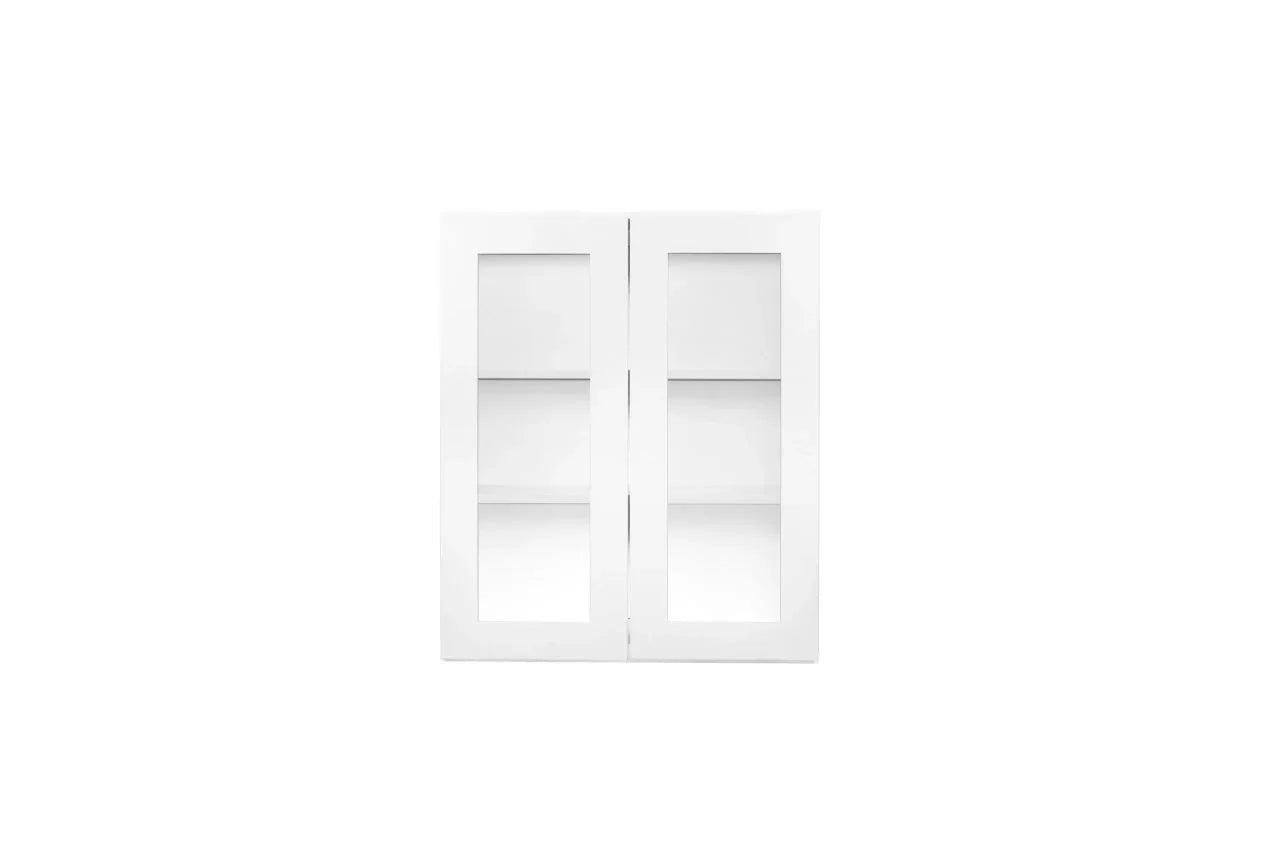 Classic Gray Shaker Mullion Glass Door - 30 Inch Wide x 30 Inch High