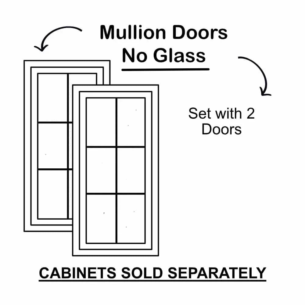 Newport White Mullion Glass Door - 30 Inch Wide x 42 Inch High