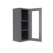 Classic Gray Shaker Mullion Glass Door - 30 Inch Wide x 42 Inch High