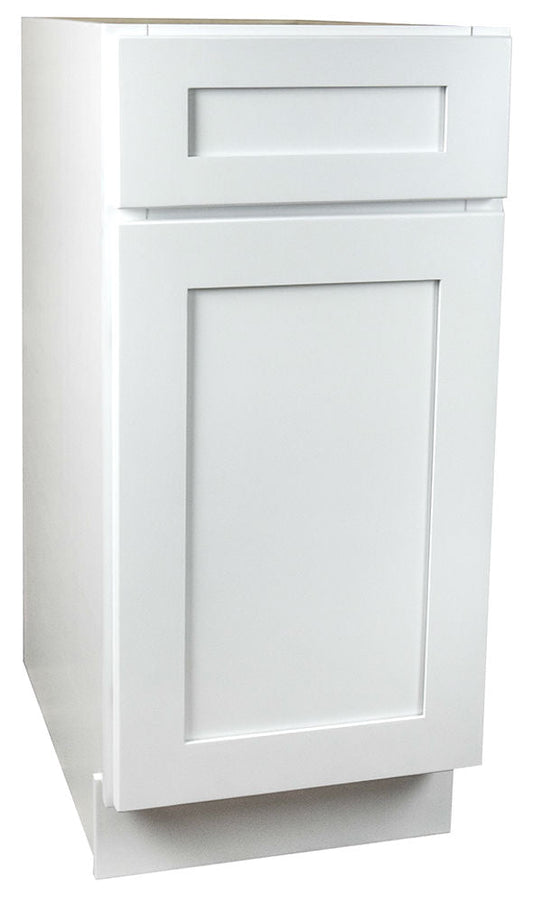 Modern White Shaker Small Base Cabinet with 18 Inch Door & Drawer