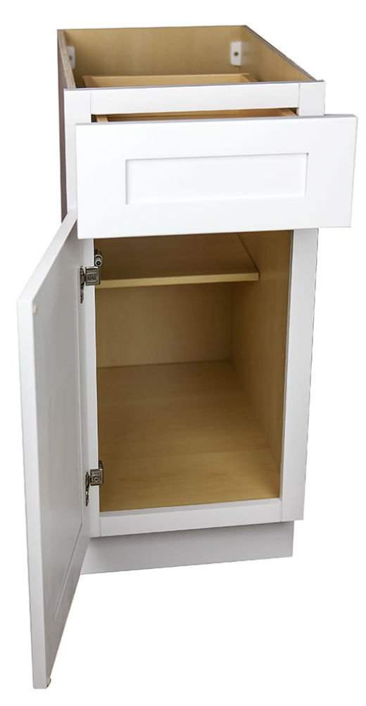 Modern White Shaker Small Base Cabinet with 18 Inch Door & Drawer