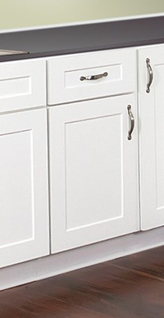 Modern White Shaker Medium Base Cabinet with Double Doors & Single Drawer - 24 Inch Width