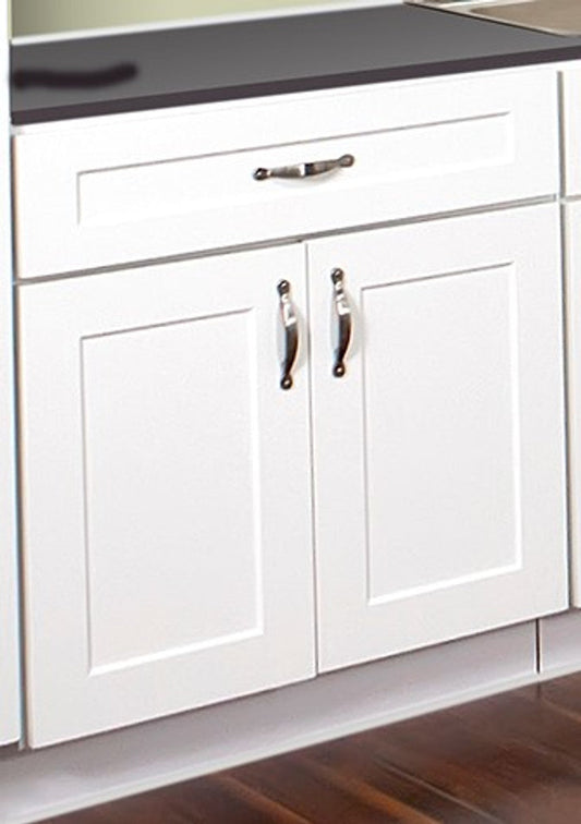 Modern White Shaker Medium Base Cabinet with Double Doors & Single Drawer - 30 Inch Width