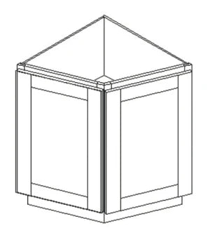 Newport White Angle Corner Base Cabinet with False Door