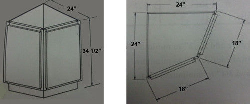 Classic Oak Angle Corner Base Cabinet with False Door