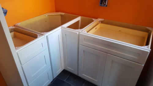 Modern White Shaker Lazy Susan Corner Base Cabinet