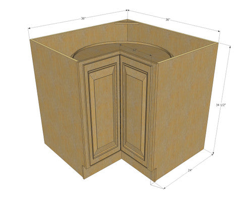 Classic Oak Lazy Susan Corner Base Cabinet