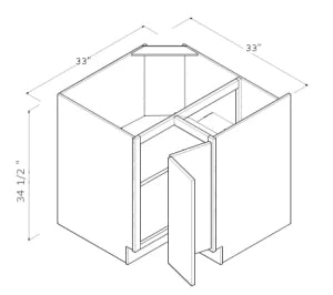 Mojave Shaker Easy Reach Cabinet 33 Inch Width x 9 Inch Height