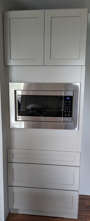 Modern White Shaker Oven Cabinet Unit 33 Inch Wide x 90 Inch High