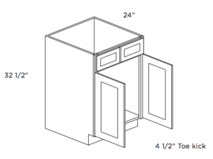 Newport White Sink Base Unit with 2 False Drawers 36 Inch