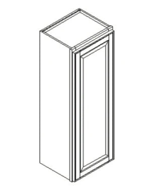 Small Single Door Newport White Wall Cabinet - 9 Inch Wide x 36 Inch High