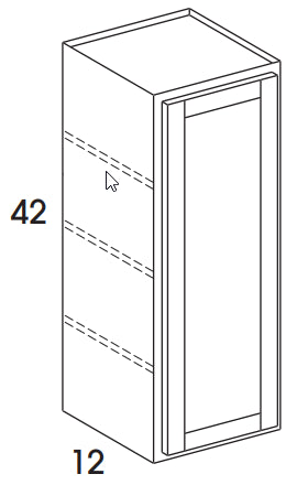 Small Single Door Frontier Shaker Wall Cabinet - 9 Inch Wide x 42 Inch High