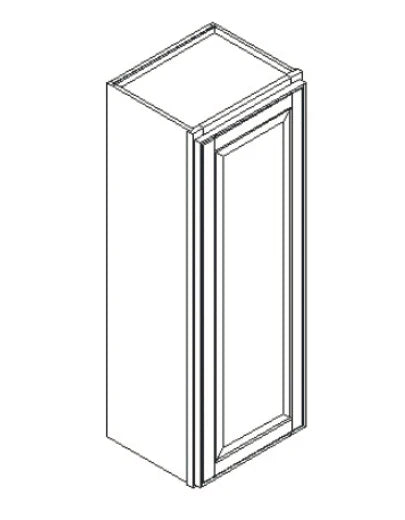 Small Single Door Modern White Shaker Wall Cabinet - 18 Inch Wide x 36 Inch High