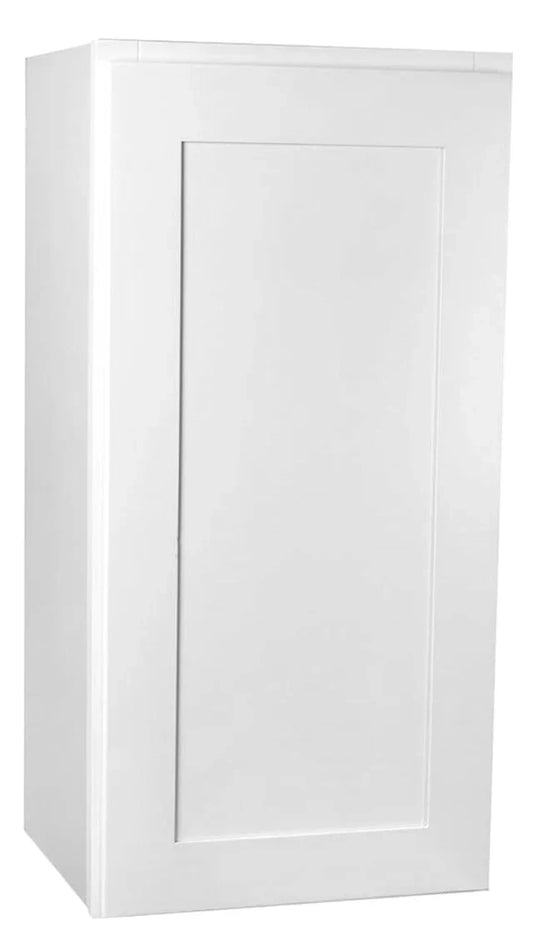 Small Single Door Classic Gray Shaker Wall Cabinet - 18 Inch Wide x 42 Inch High