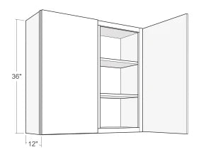Large Double Door Newport White Wall Cabinet - 27 Inch Wide x 36 Inch High