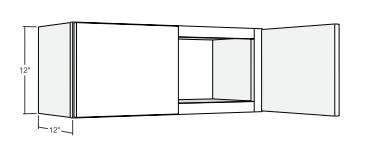 Classic Gray Shaker Horizontal Overhead Wall Cabinet - 30 Inch Wide x 12 Inch High
