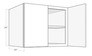 Classic Gray Shaker Horizontal Overhead Wall Cabinet - 30 Inch Wide x 24 Inch High