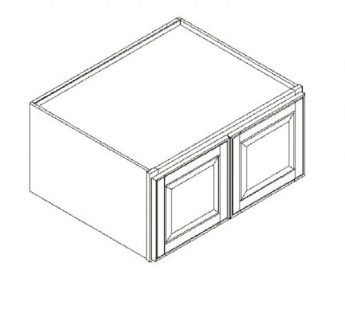 Classic Gray Shaker Horizontal Fridge Wall Cabinet - 33 Inch Wide x 12 Inch High x 24 Inch Deep