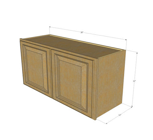 Classic Oak Horizontal Fridge Wall Cabinet - 33 Inch Wide x 15 Inch High x 24 Inch Deep