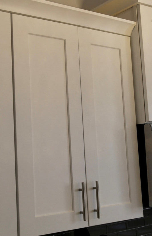 Large Double Door Modern White Shaker Wall Cabinet - 33 Inch Wide x 36 Inch High