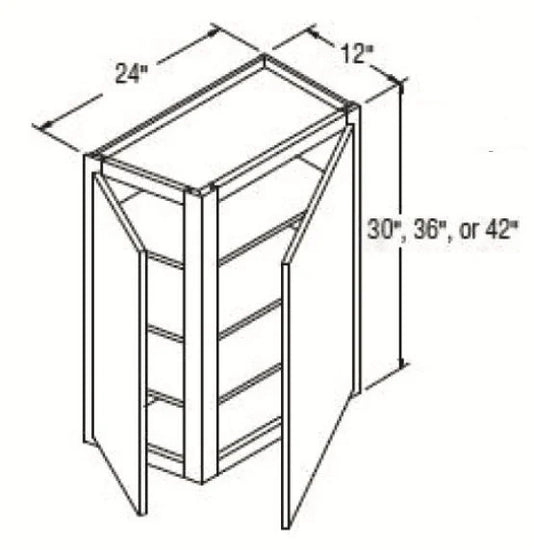Newport White Wall Angle Cabinet 24 Inch Wide x 30 Inch High