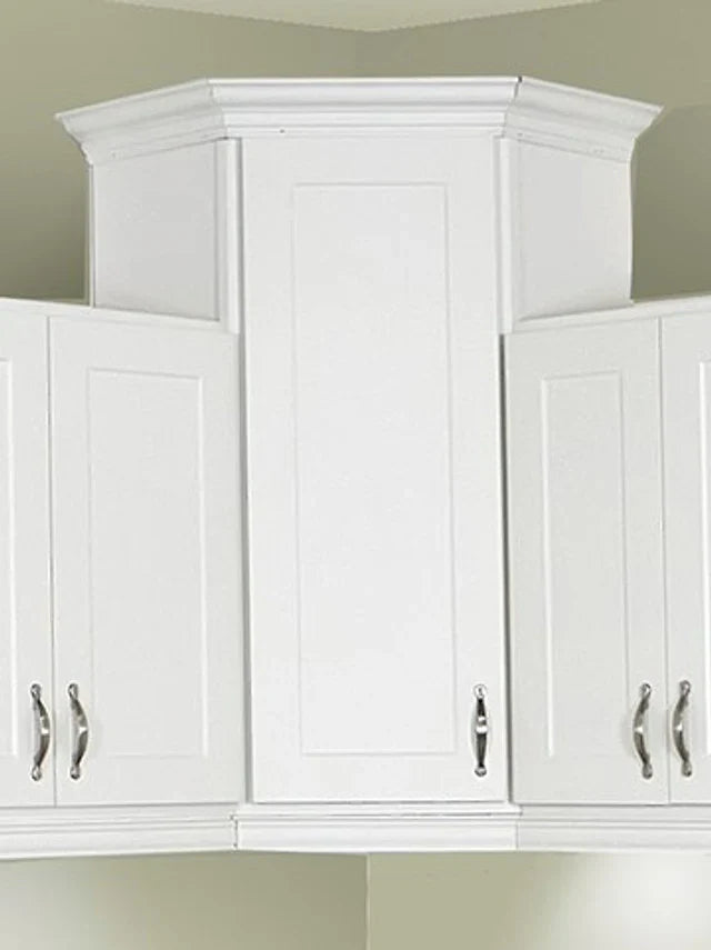 Classic Gray Shaker Diagonal Corner Wall Cabinet - 24 Inch Wide x 42 Inch High