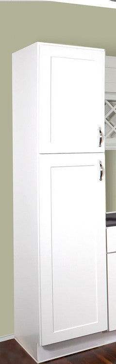 Modern White Shaker Wall Pantry Shelf 18 Inch Width x 84 Inch Height