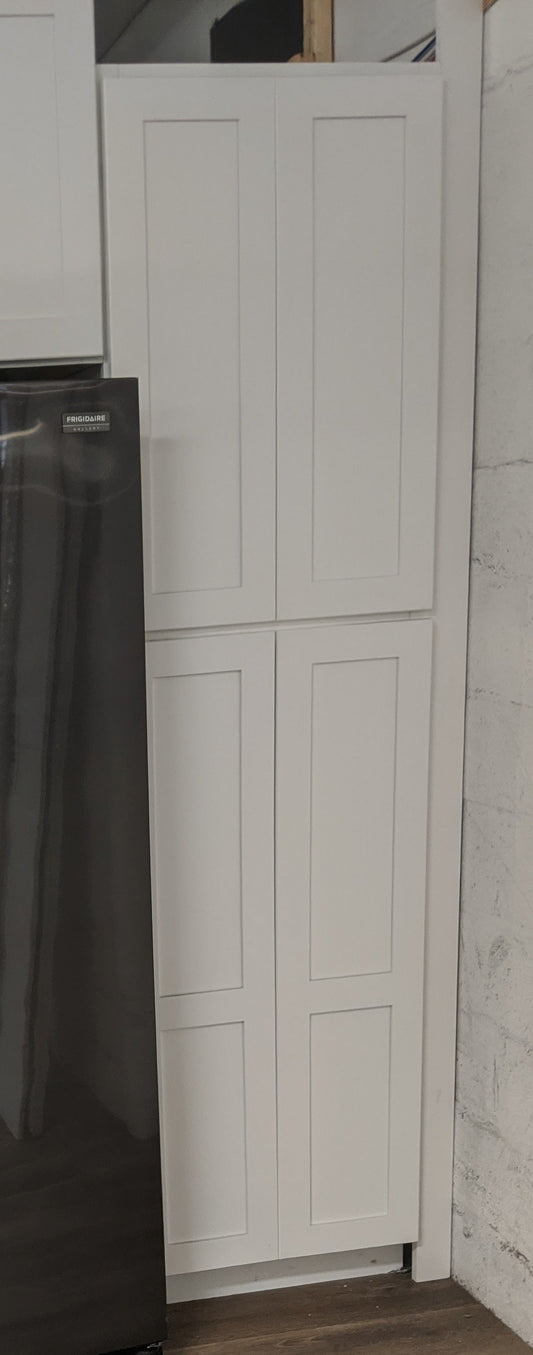 Modern White Shaker Pantry Cabinet Unit 24 Inch Wide x 84 Inch High