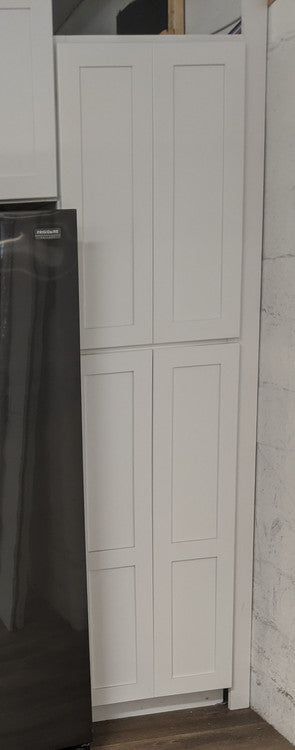 Modern White Shaker Wall Pantry Shelf 24 Inch Width x 84 Inch Height